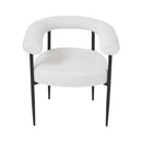 Livingandhome Set of 2 Modern Dining Chairs with Black Metal Legs