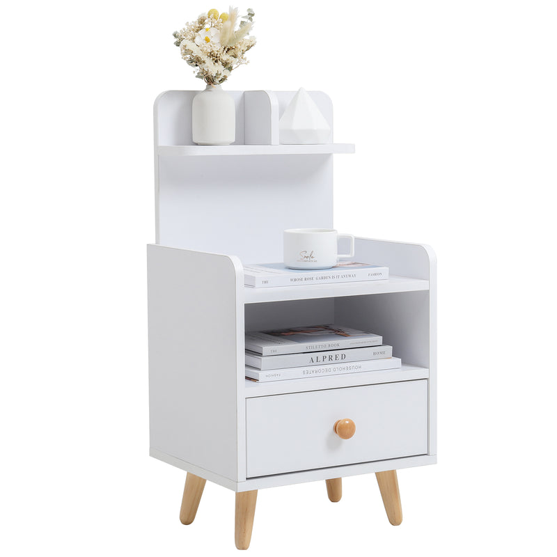 Livingandhome Modern Wooden Bedside Table