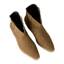 Embroidered Pointed Toe Cowboy Ankle Boots with Block Heel