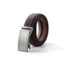 Modishion Adjustable Leather Ratchet Belt With Automatic Buckle - Brown