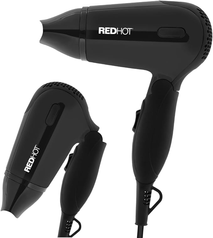 Red Hot 1200W Travel Hair Dryer