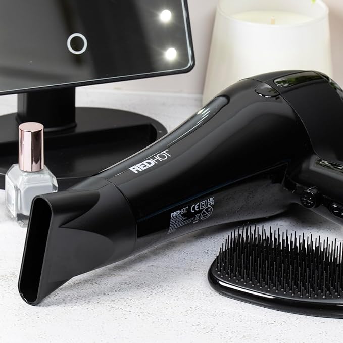 Red Hot 2200w Professional Hair Dryer With Diffuser