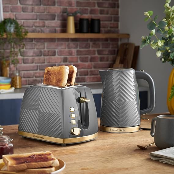 Russell Hobbs Groove Toaster - Grey