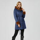 Mid-Length Hooded Coat With Drawstring Waist