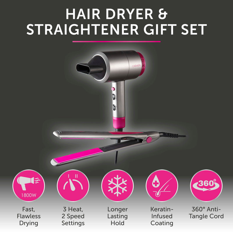 Carmen Neon Gift Hair Dryer & Straightener