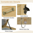 51L Wooden Patio Cooler Outdoor Beverage Cooler With Bottle Opener-Natural