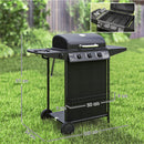 Outsunny 4 Burner Gas Barbecue Grill Portable Gas BBQ Grill with Lid, Black