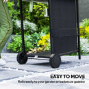 Outsunny 4 Burner Gas Barbecue Grill Portable Gas BBQ Grill with Lid, Black