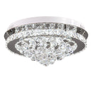 Livingandhome Round Crystal-droplets LED Semi Flush Ceiling Light