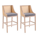 Set Of 2 Modern Upholstered High Bar Stools