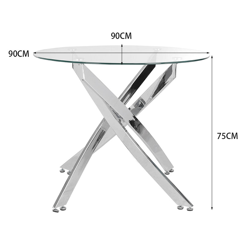 Livingandhome Minimalist Tempered Glass Coffee Table