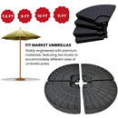 Samuel Alexander 70kg 4 PCS Cantilever Parasol Base Weights Set Water or Sand Heavy Duty Parasol Weights for Banana and Hanging Garden Furniture Patio Decking Canopy Outdoor Large Garden Parasol Weigh