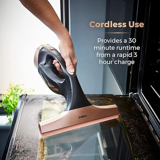 Tower RVW10 Cordless Window Cleaner with Rechargeable Battery, 150 ml Water Tank, 20 W, Rose Gold