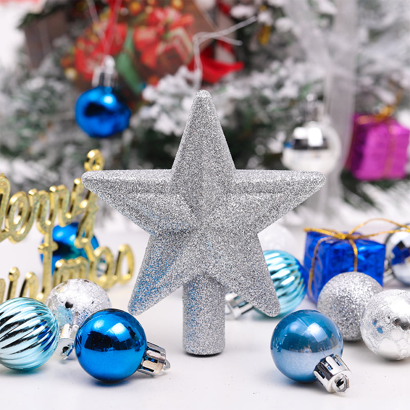 Lifeideas 30 Pieces Shatterproof Christmas Tree Ornament Set Xmas Bauble and Snowflake Tree Topper