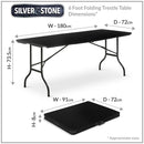 Folding Trestle Table - Black