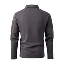 Cotton Long Sleeve Polo T-Shirt - Dark Grey