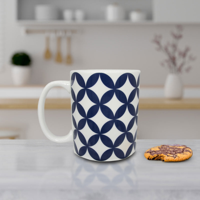 Lewis's Geometric Navy Mug