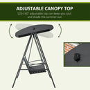 3-Seat Garden Swing Chair, Outdoor Canopy Swing Glider with Removable Cushion