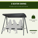 3-Seat Garden Swing Chair, Outdoor Canopy Swing Glider with Removable Cushion