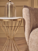 Sellis Clear Glass and Antique Brass Finish Metal Table Lamp