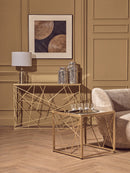 Sellis Clear Glass and Antique Brass Finish Metal Table Lamp