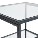 Livingandhome Ladder Style Tempered Glass Side Table