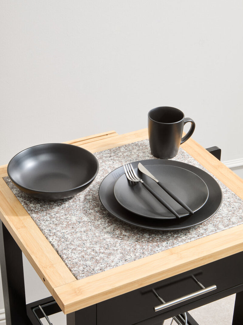 Elmira 16 Piece Black Stoneware Dinner Set