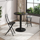 Livingandhome Modern Black Round Bistro Table