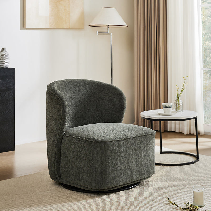 Livingandhome Modern Upholstered Swivel Armchair