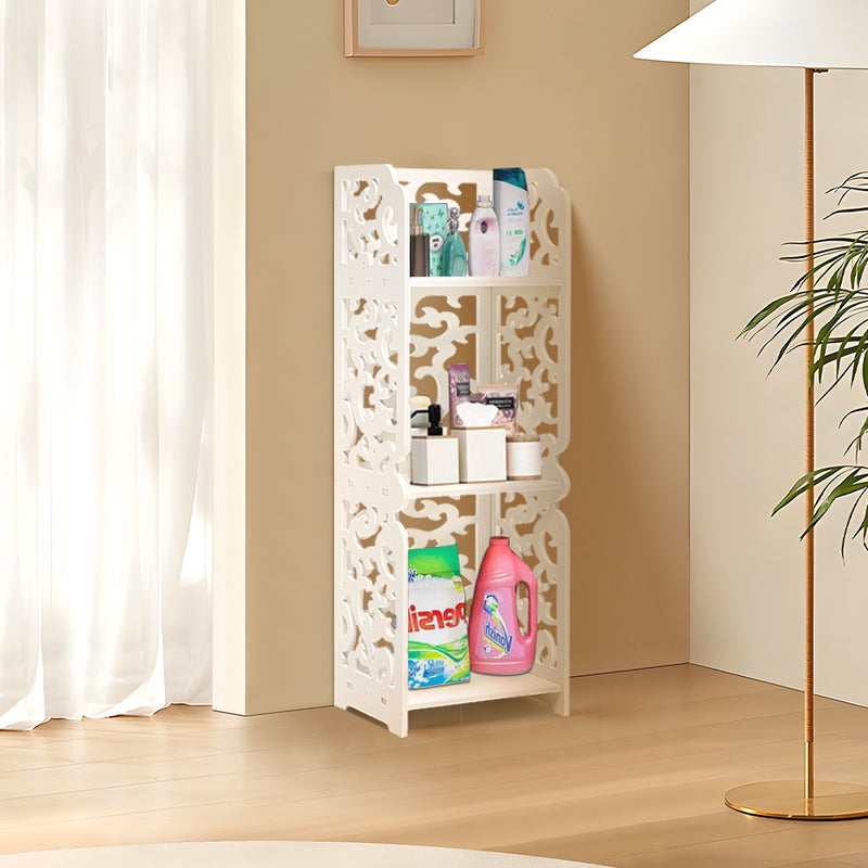 Livingandhome Rustic Small White Storage Display Shelving Unit