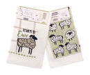 Always Be Ewe Design 100% Cotton 3 Pack Velour Tea Towels