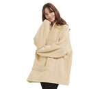Lewis's Sherpa Fleece Lined Hooded Throw - Natural