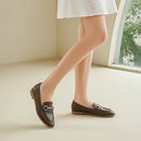 Slip-On PU Leather Horsebit Loafers - Brown