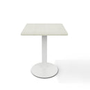 Livingandhome White Square Cafe Table with Metal Base