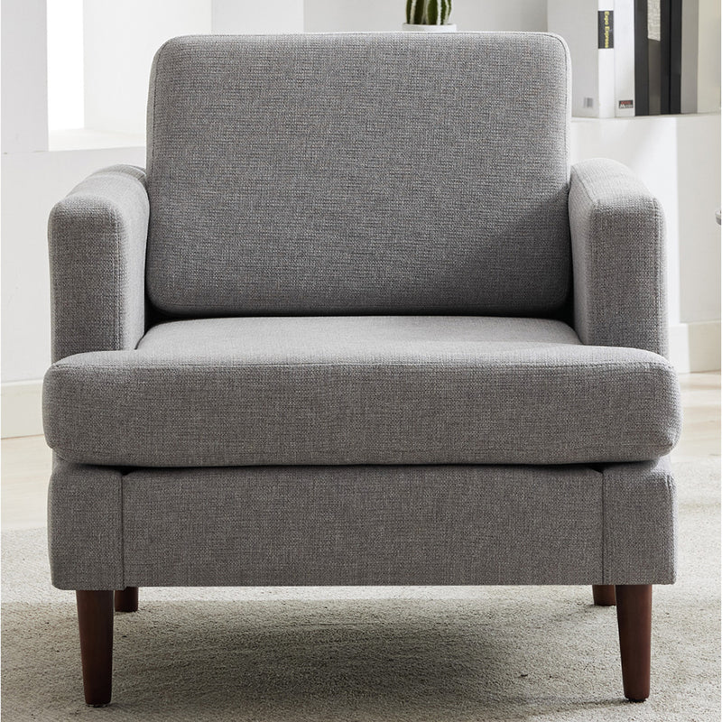Livingandhome Linen Upholstered Mid-Century Chair