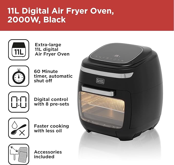 Black & Decker 11L Digital Air Fryer Oven