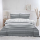 Lewis's Seville Stripe Duvet Set - Grey