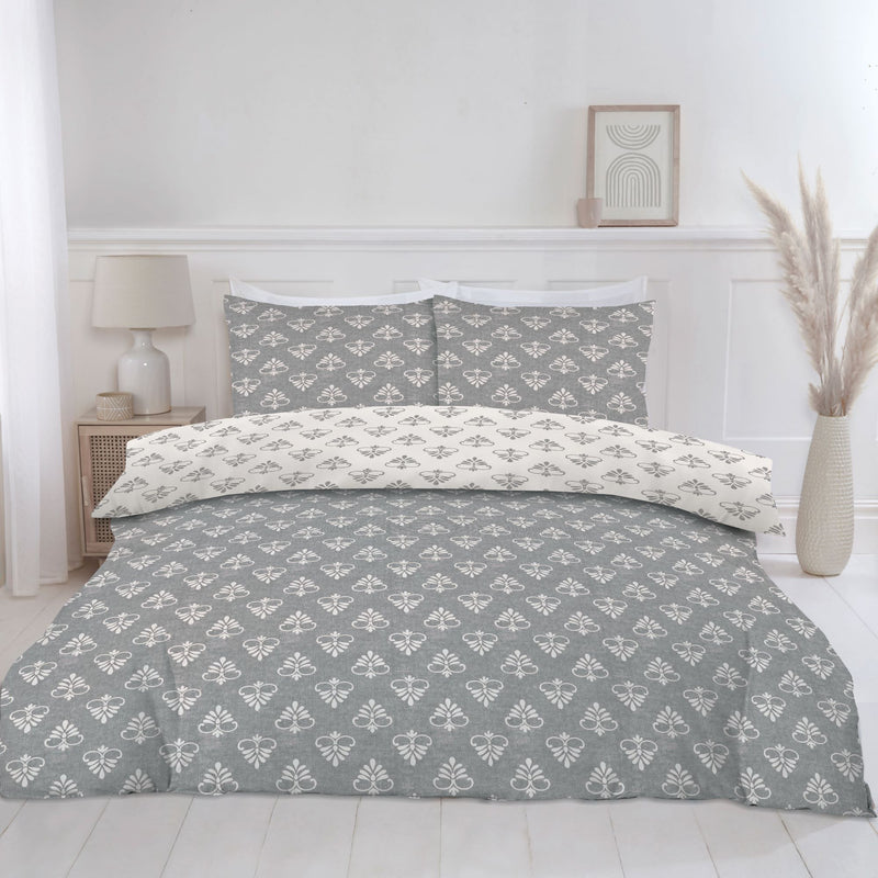 Lewis's Elara Duvet Set - Grey