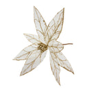 Glitter Poinsettia Pick - Champagne