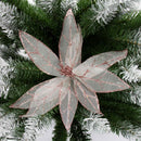 Glitter Poinsettia Pick - Blush