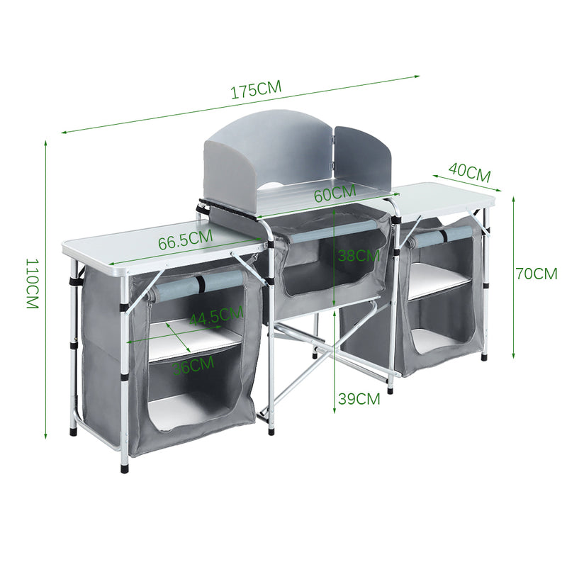 Livingandhome Camping Kitchen Stand Unit Storage Portable Outdoor