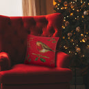 Lewis's Christmas Robin Cushion - Red