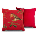 Lewis's Christmas Robin Cushion - Red