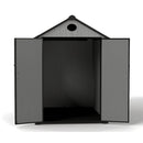Breeins Apex Roof Garden Storage Tool Shed With Lockable Doors - Grey Wood Effect (L, XL & 2XL Sizes)