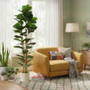 HOMCOM Artificial Fiddle Leaf Fig Tree With Solid Wood Trunks