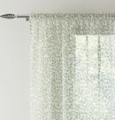 Pair of Willow Green Leaf Print on Linen Look Panels, with Rod Pocket Header