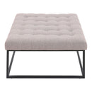 Livingandhome Modern Square Linen Ottoman Stool