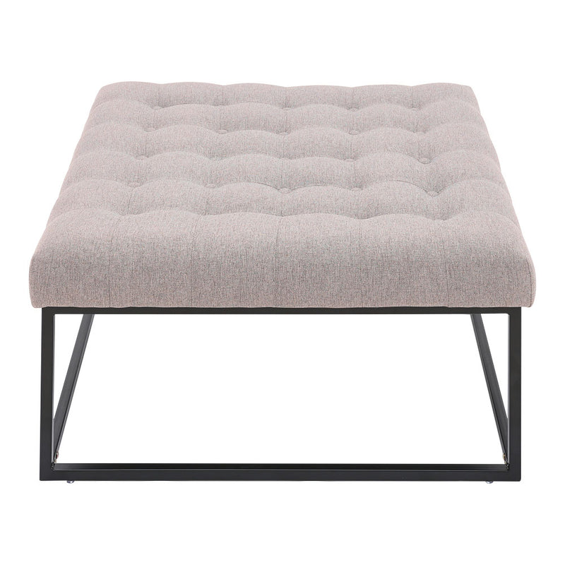 Livingandhome Modern Square Linen Ottoman Stool