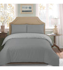 Lewis's Lara Reversible Microfibre Duvet Set - Grey/Silver