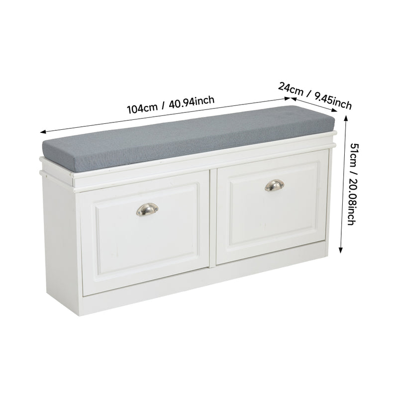 Livingandhome Shoe Storage Bench with Flip-Drawers